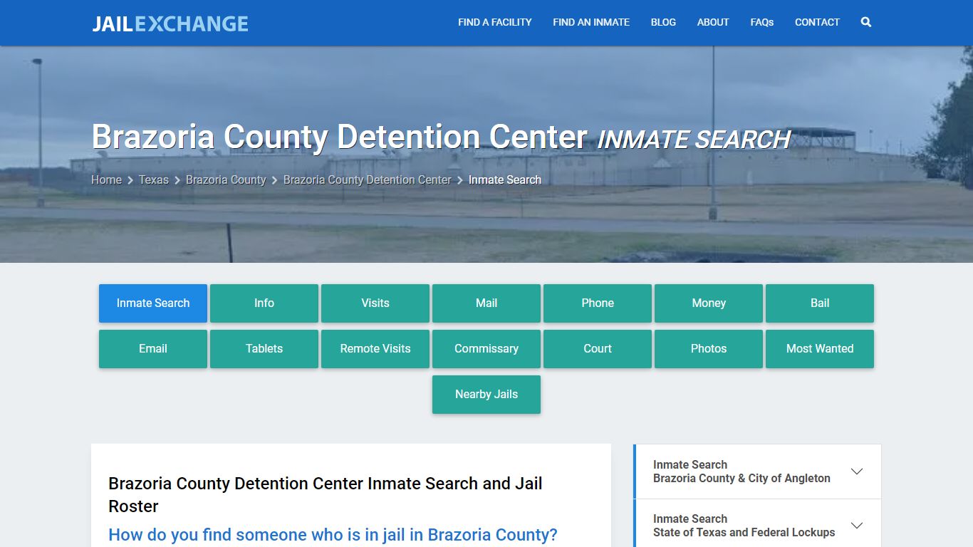 Brazoria County Detention Center Inmate Search - Jail Exchange